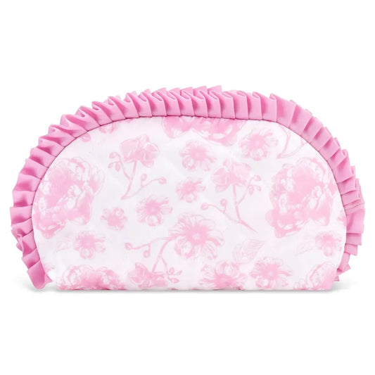 Pretty Pink Toile Oval Cosmetic Bag by iscream