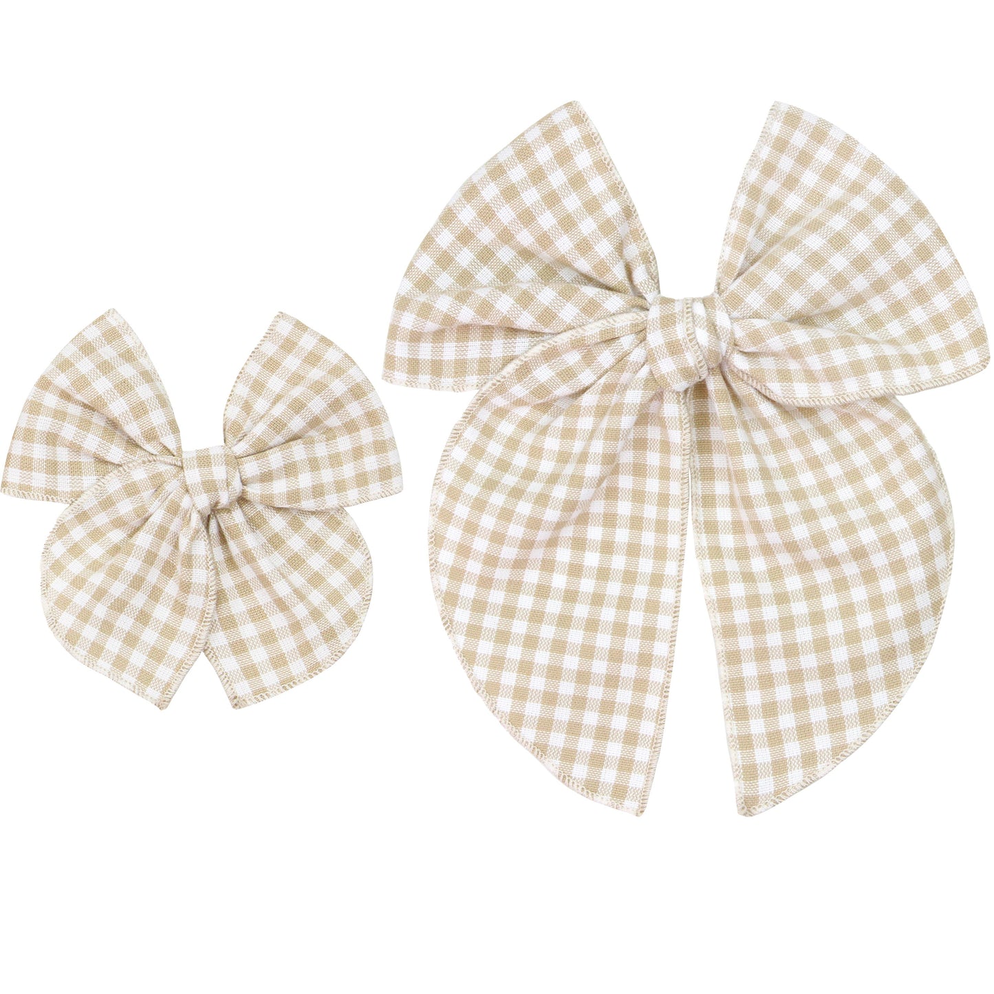 Heirloom Bow - Tan Gingham Clip