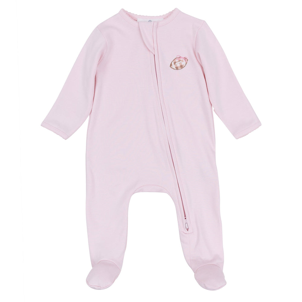 Tiny Tailgater Zip Footie - Pink
