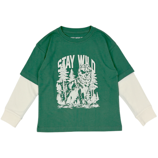 STAY WILD DOUBLE SLEEVE TEE