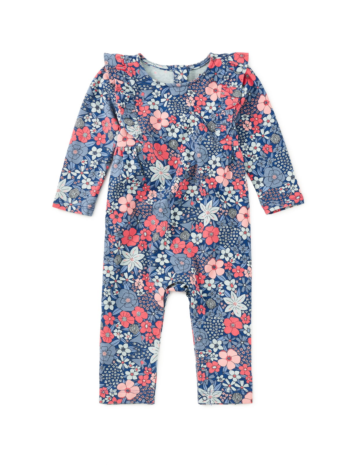 Tea Ruffle Shoulder Baby Romper Chelsea Floral