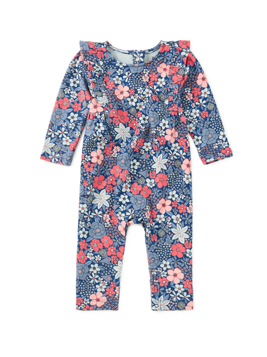 Tea Ruffle Shoulder Baby Romper Chelsea Floral