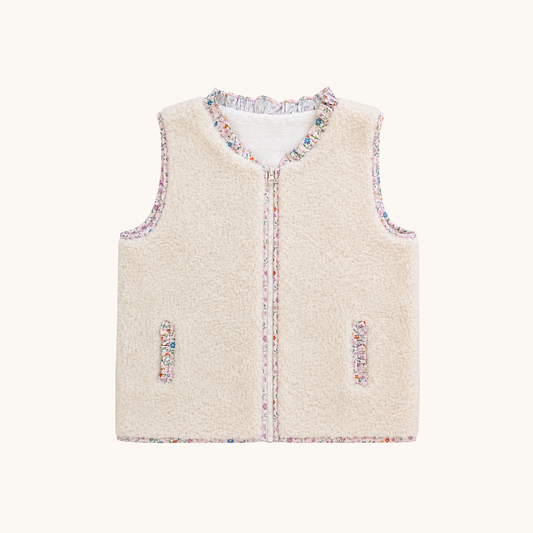 Nella June Sherpa Vest in Flora