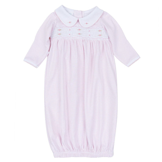 Magnolia Baby Anna Smocked Gown - Pink