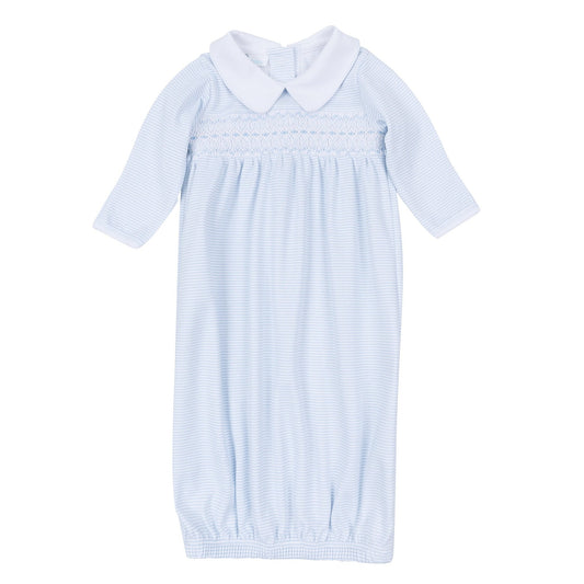 Magnolia Baby Benjamin Smocked Gown - Light Blue