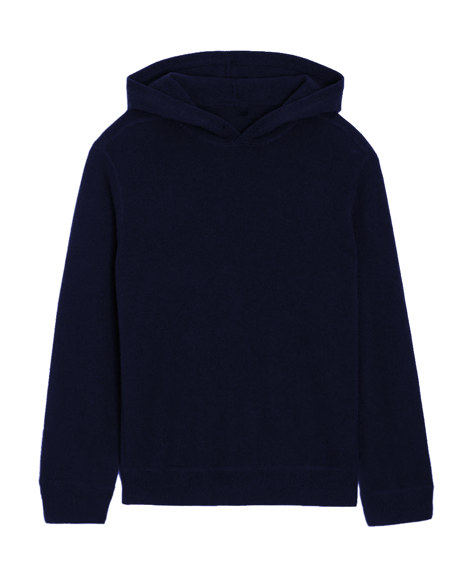 Cadets Cotton Cashmere Knit Hoodie in Northampton Navy