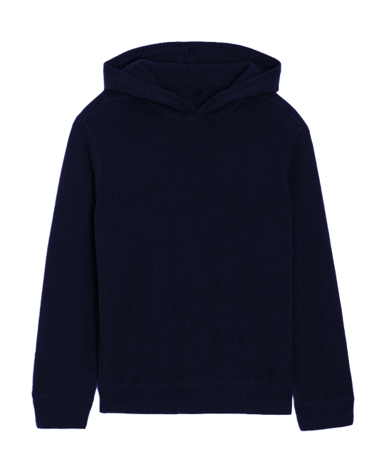 Cadets Cotton Cashmere Knit Hoodie in Northampton Navy
