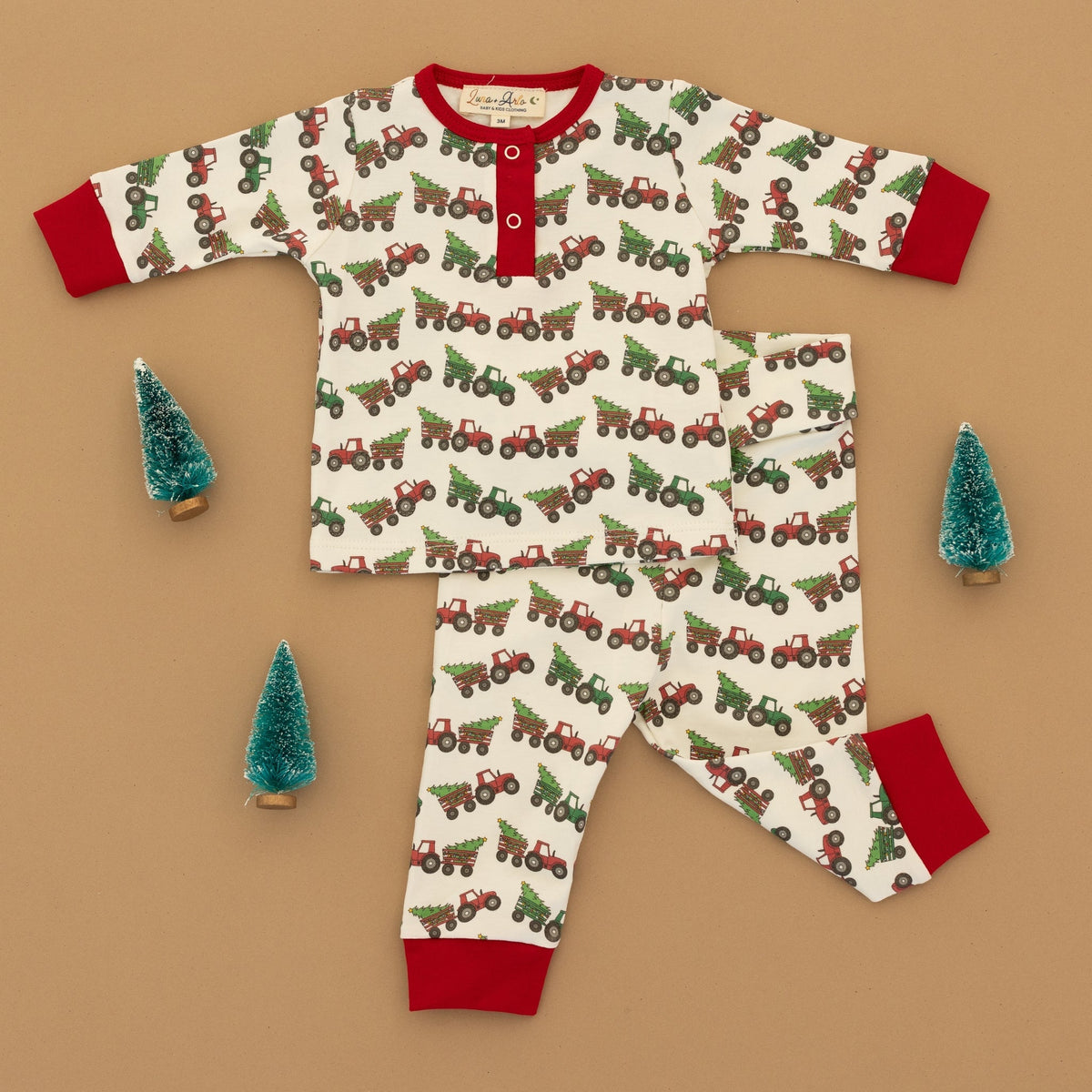 Magnolia Baby Santa's Tractor 2pc Pant Set
